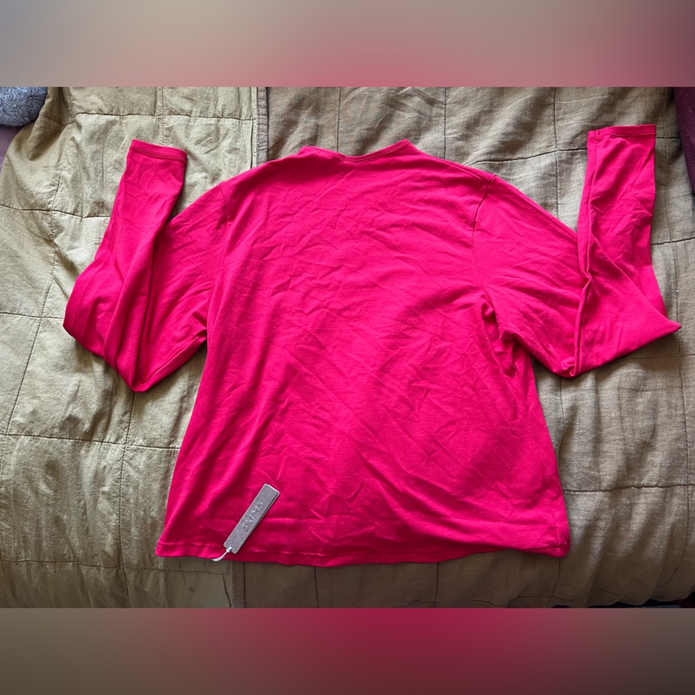 SKIMS long sleeve cotton jersey t-shirt / red / size:XL